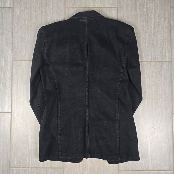 VTG Wanted Western Denim Jacket WIth Beaded Fringe Medium Black - Picture 10 of 10